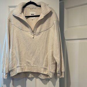 Aerie Cream Sherpa Half-Zip Pullover